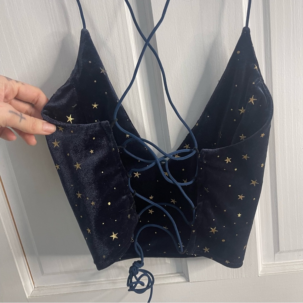 Starry night bralette stringy backless top - Picture 6 of 16